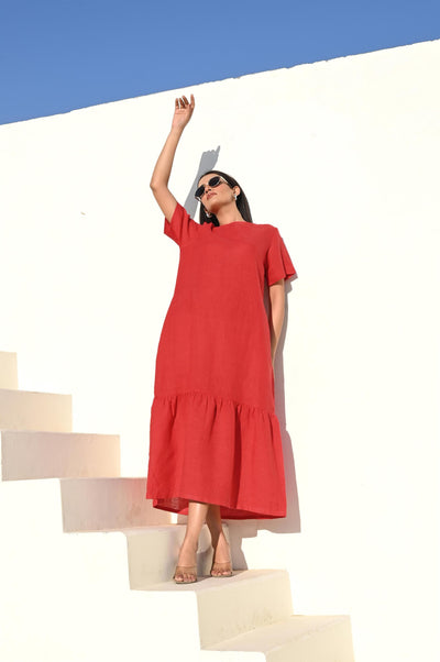 Relaxed Fit Linen Midi Dress, photo 5