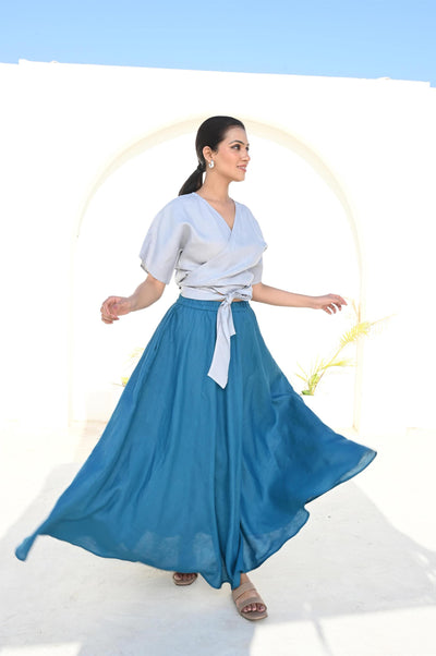 Long Linen Maxi Skirt, Elastic Waist, Full Circle, Plus Size, Spring summer Swing Skirt