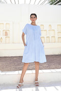 Linen Tunic Dress: Loose Fit, Bow Back, Linen Dress With Pockets, Loose Fit Linen Dress, Linen Midi Dress, Handmade Casual Clothing