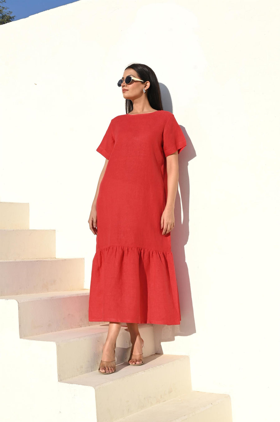 Relaxed Fit Linen Midi Dress, photo 6