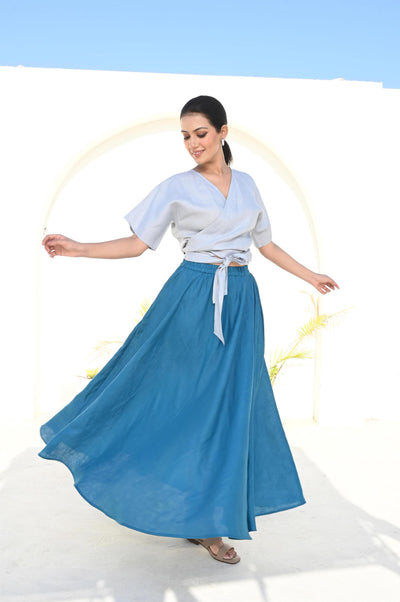 Long Linen Maxi Skirt, Elastic Waist, Full Circle, Plus Size, Spring summer Swing Skirt