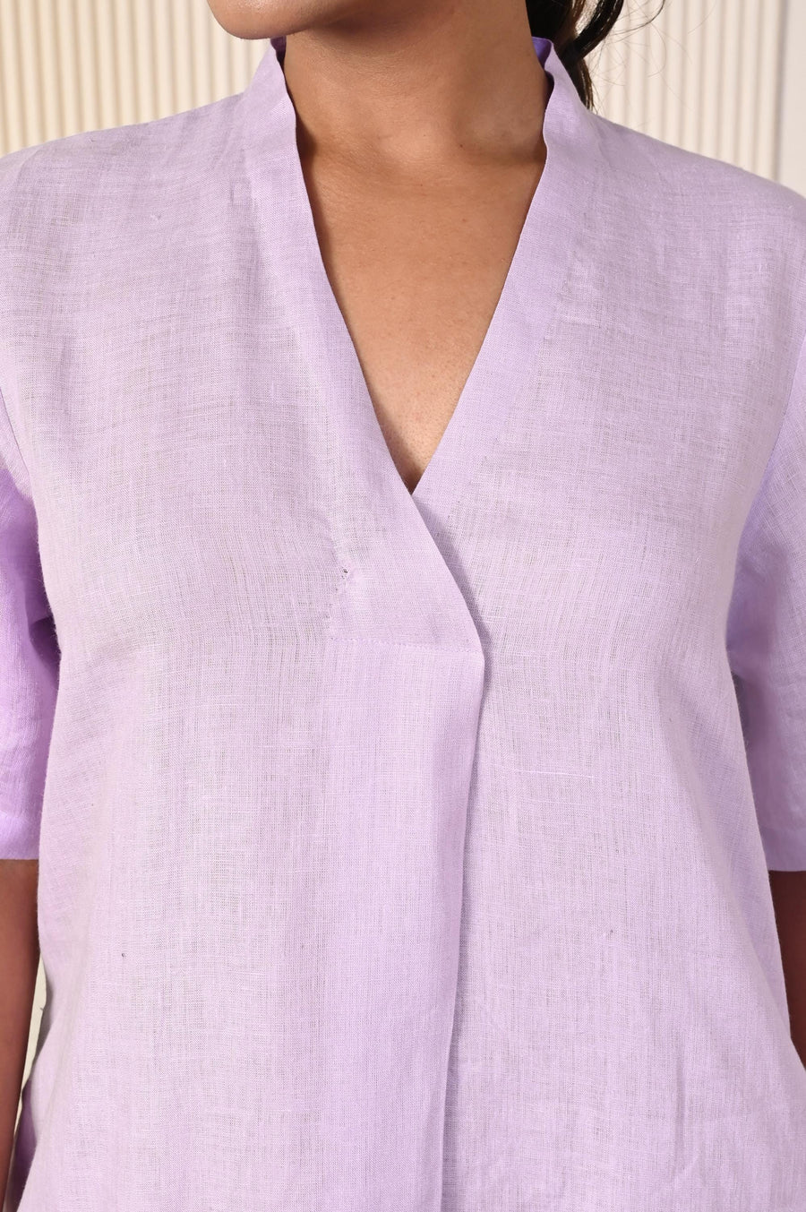 Handmade Linen Maxi Dress: Relaxed A-Line V-Neck with Pockets