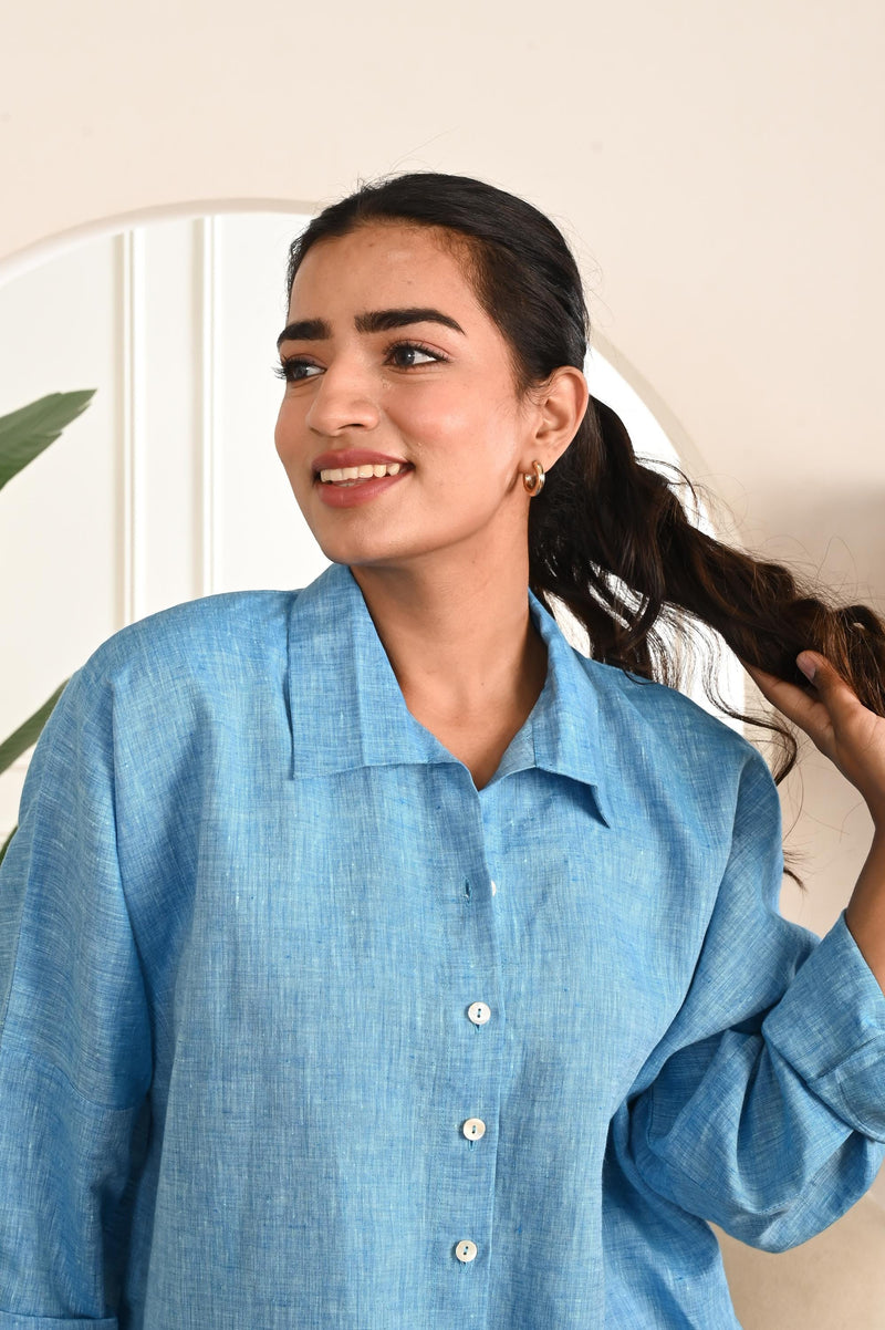 Cropped Linen Shirt for women