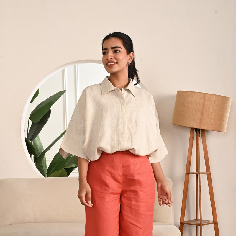 Loose Fit Linen Collared Shirt, photo 2