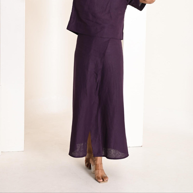High Waist Linen Maxi Skirt: Wrap Style, Eco Friendly Natural Pure Linen