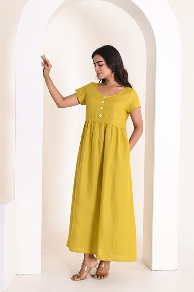 Linen Maxi Dress with Empire Waist, photo 3