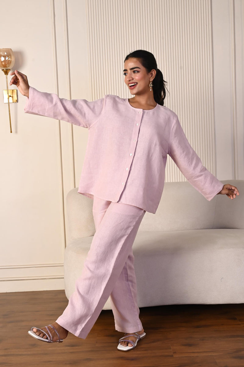 Pink Oversized Linen Button Shirt, photo 2