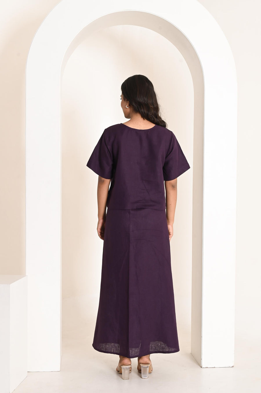High Waist Linen Maxi Skirt: Wrap Style, Eco Friendly Natural Pure Linen