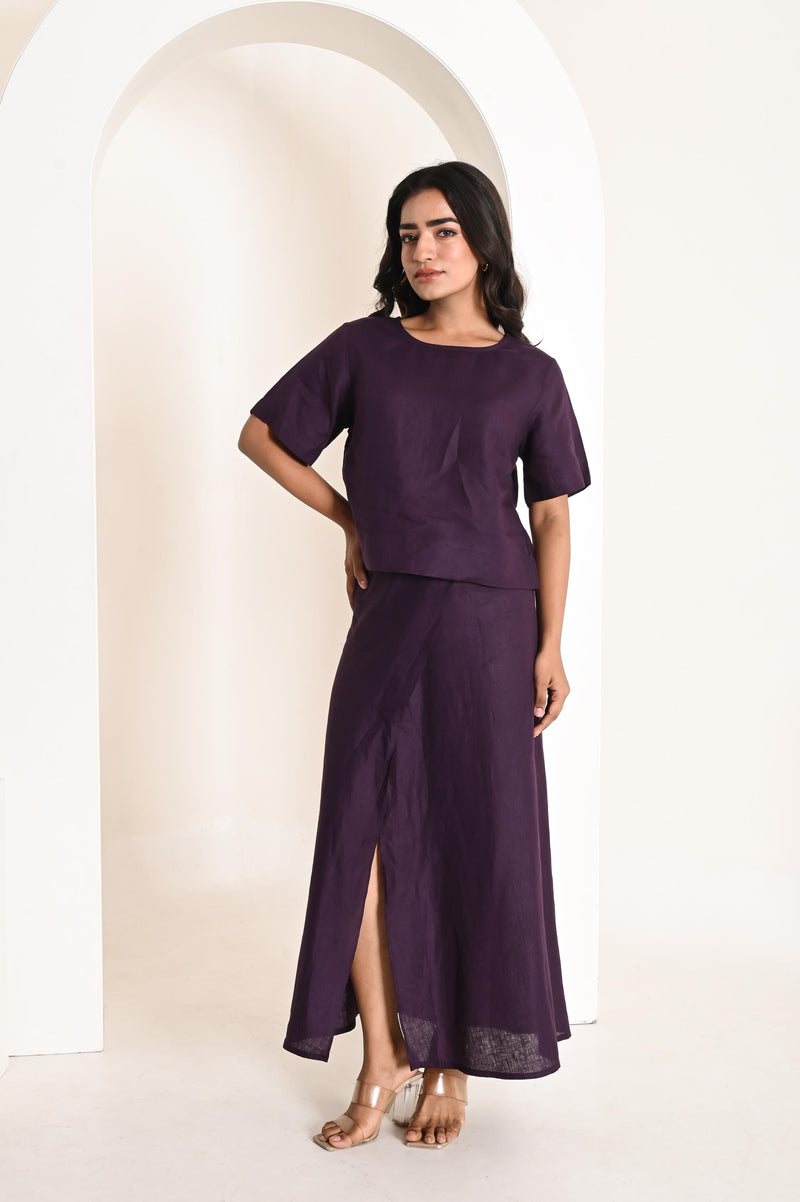 High Waist Linen Maxi Skirt: Wrap Style, Eco Friendly Natural Pure Linen