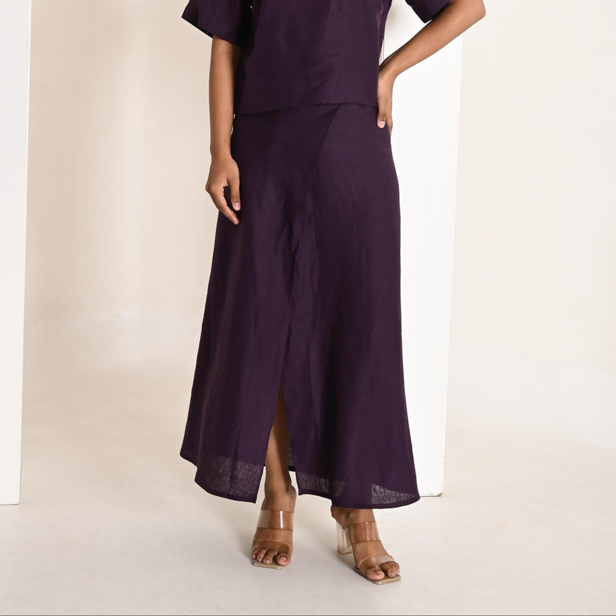 High Waist Linen Maxi Skirt: Wrap Style, Eco Friendly Natural Pure Linen