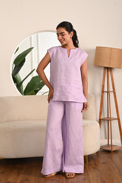 Pink Linen Matching Set, Wide Leg Pants, photo 5