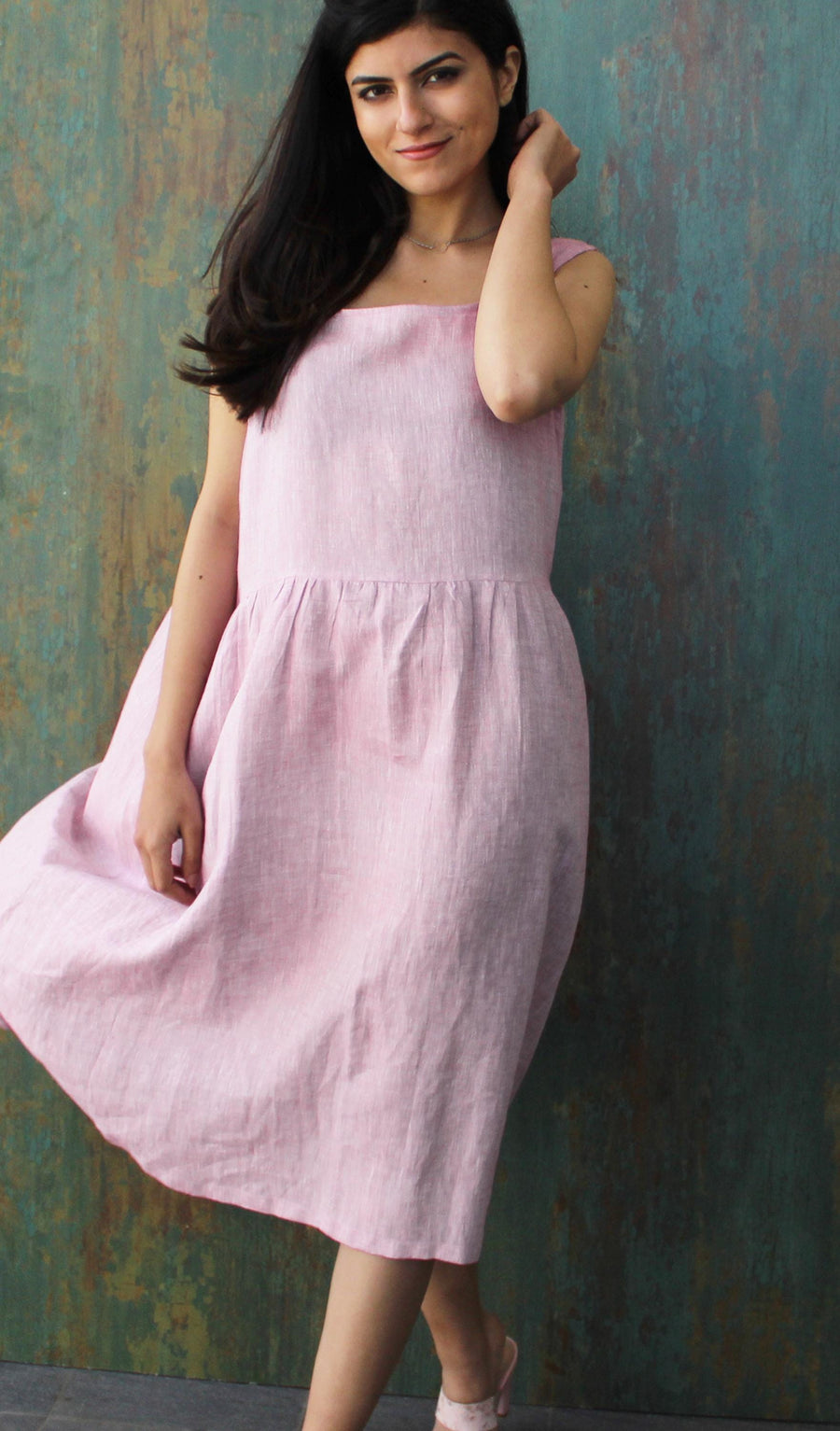 Sleeveless Linen Pinafore Dress, photo 2