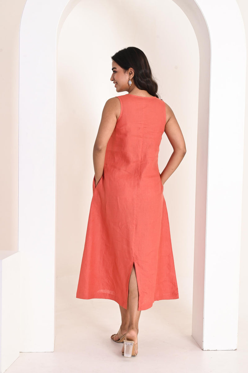 Sleeveless Linen Dress, V-Neck Relaxed Fit, Plus Size Clothing, Oversized Linen Dress, , linen dress forwomen, linen oversize dress