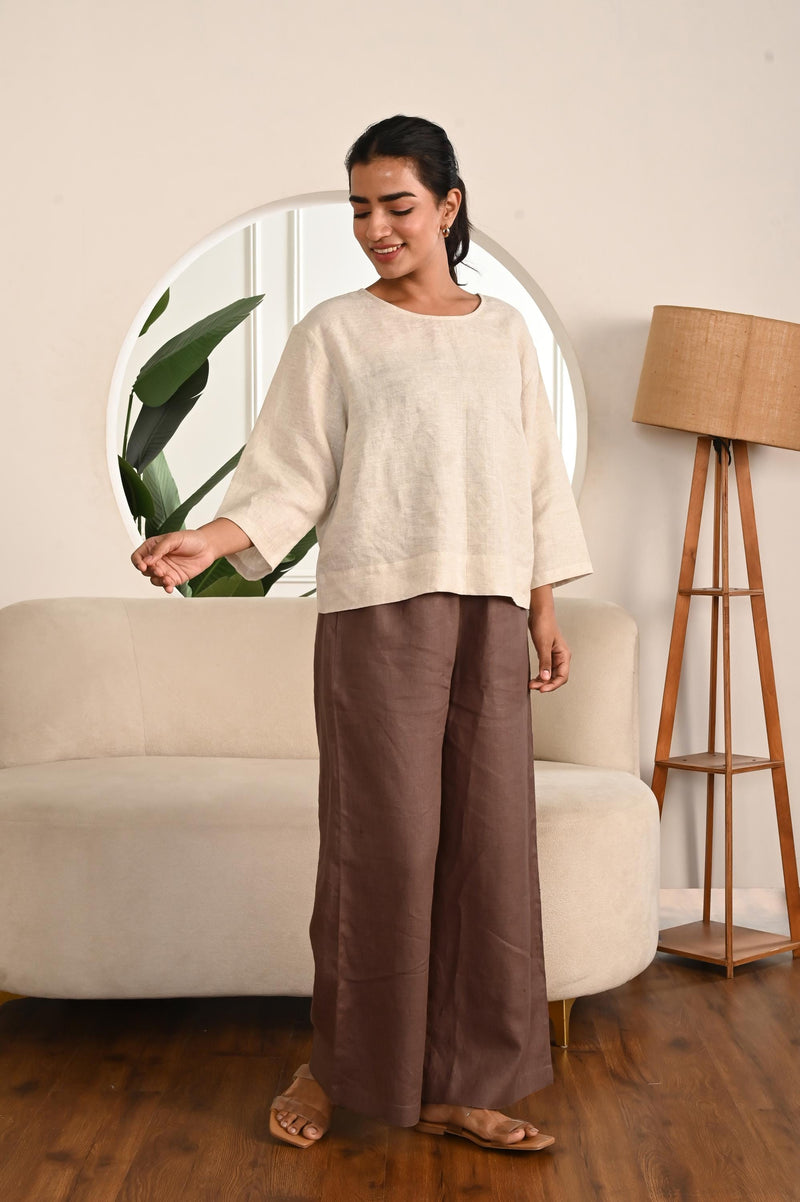 Wide Leg Linen loose Pants: Full Length Maxi Trousers