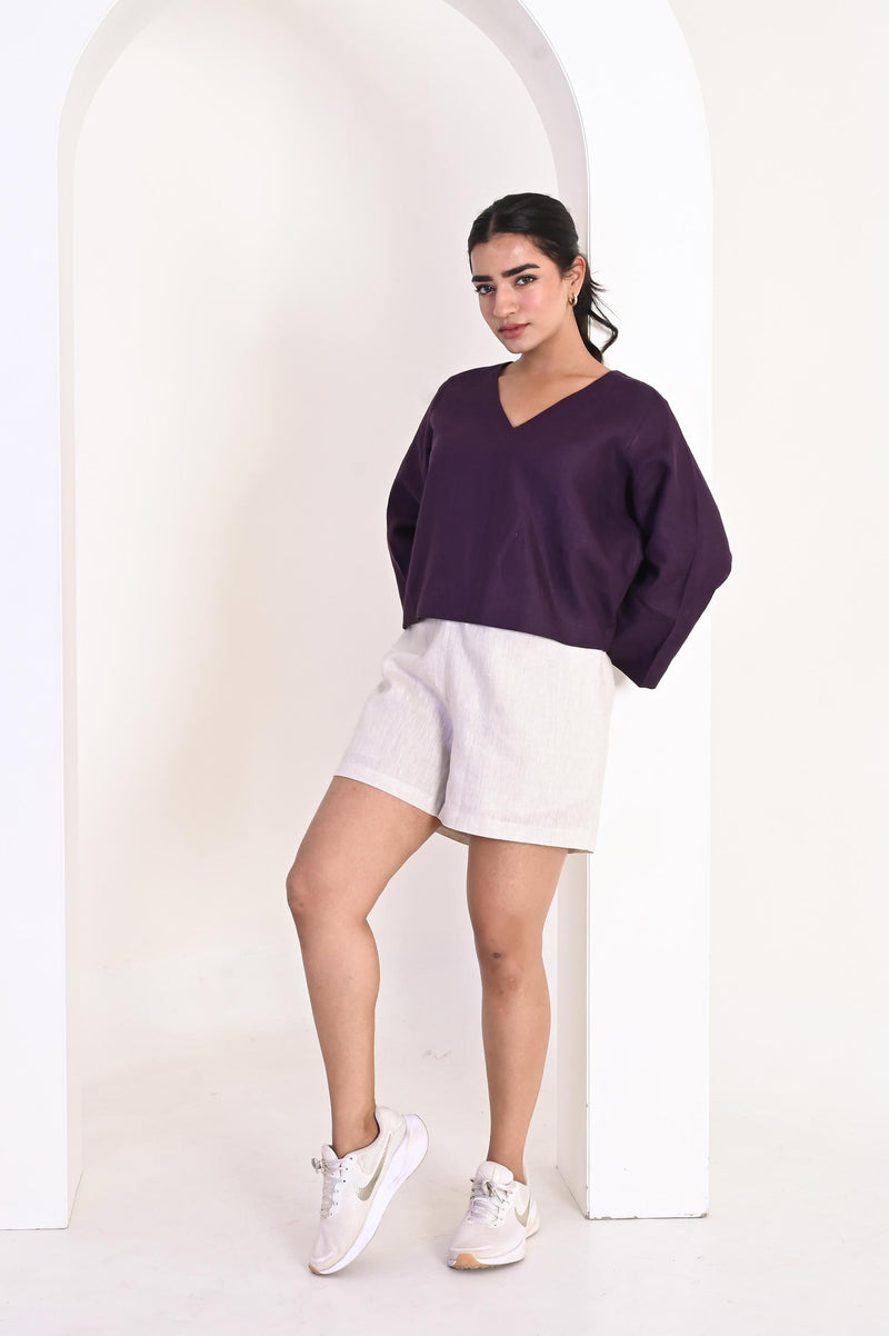 Relaxed Fit Shorts women, Mid Length Shorts with Drawstring No Elastic, Linen High Waist Shorts, Premium Linen Clothing for Women