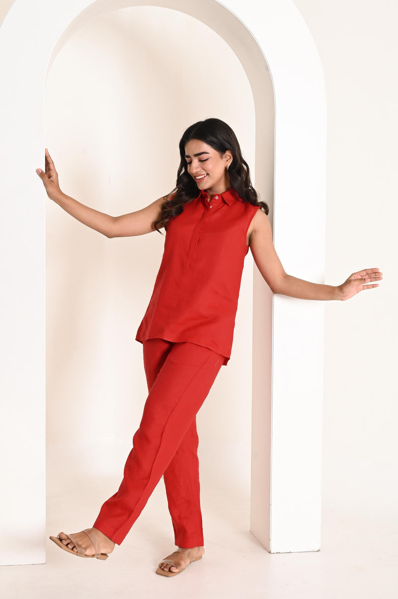Tapered Linen Pants with pockets and Full Elastic band, Linen Long Pants, Women's trousers, Linen Clothing for Women, Minimal linen pants