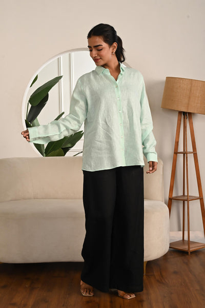 Relaxed-Fit Linen Trousers with Half Elastic band, LINEN CULOTTES high waist, linen pants women, Soft linen Culottes, Linen pants plus size