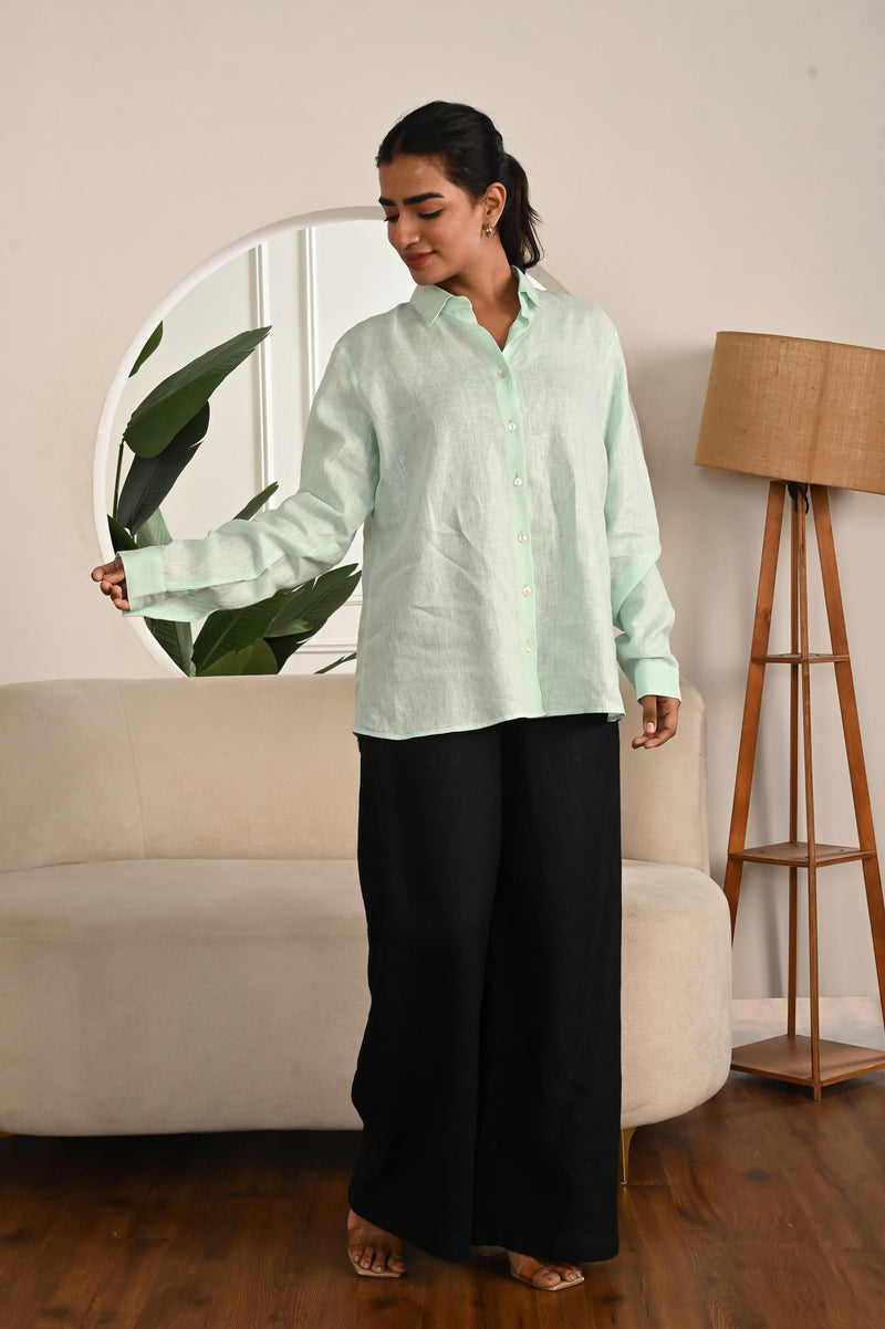 Relaxed-Fit Linen Trousers with Half Elastic band, LINEN CULOTTES high waist, linen pants women, Soft linen Culottes, Linen pants plus size