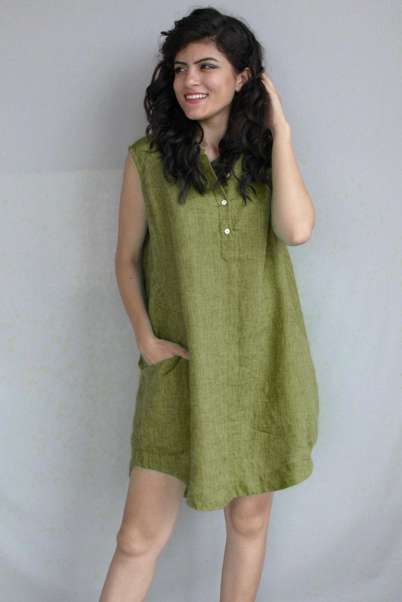 Sleeveless Linen Mini Dress with Pockets, photo 4