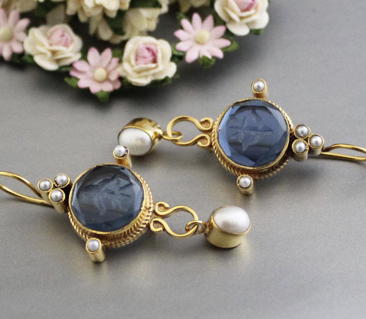 Green and Blue Earrings, Set of Two Pairs, photo 3