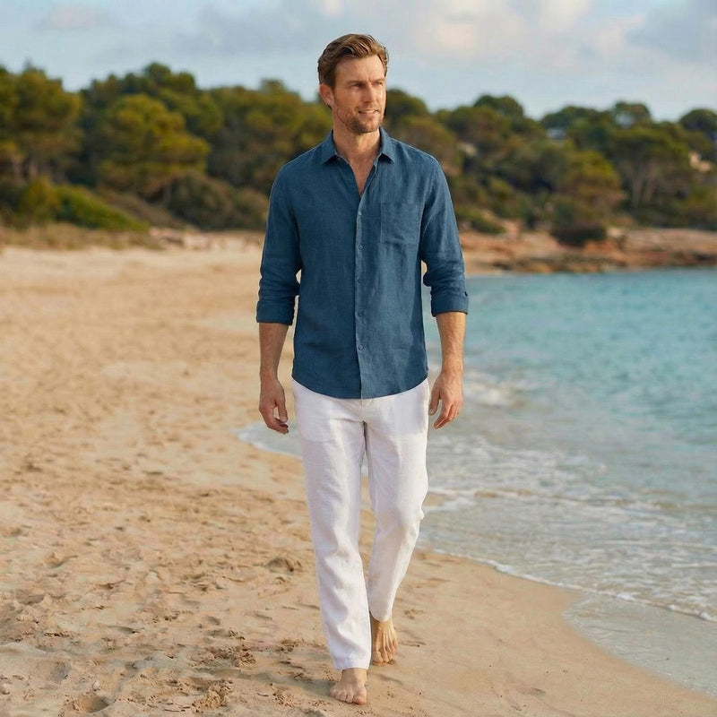 Men's Natural Linen Shirt, Organic Clothing