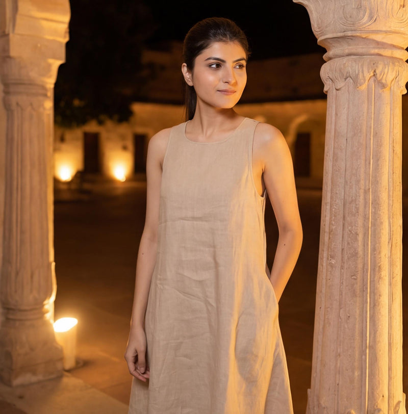 Casual Sleeveless Linen Beach Dress, photo 3