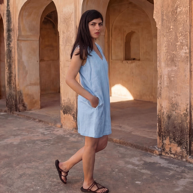 Sleeveless Linen Mini Dress, Relaxed Fit, photo 4