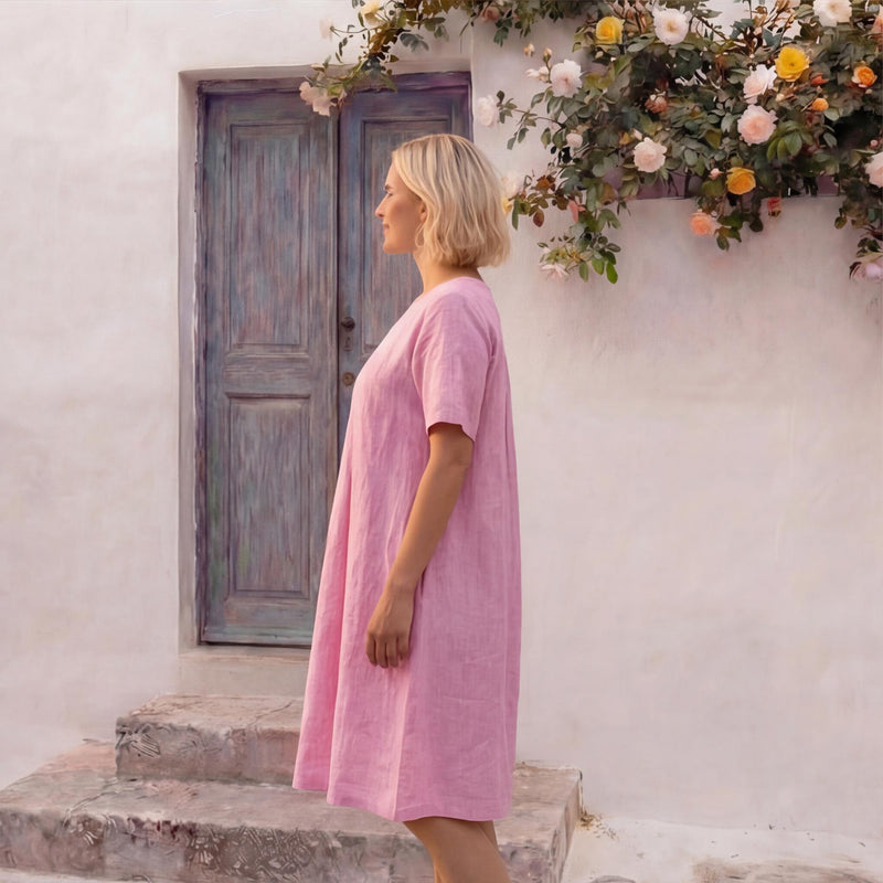 Layered Linen Knee-Length Dress, photo 2
