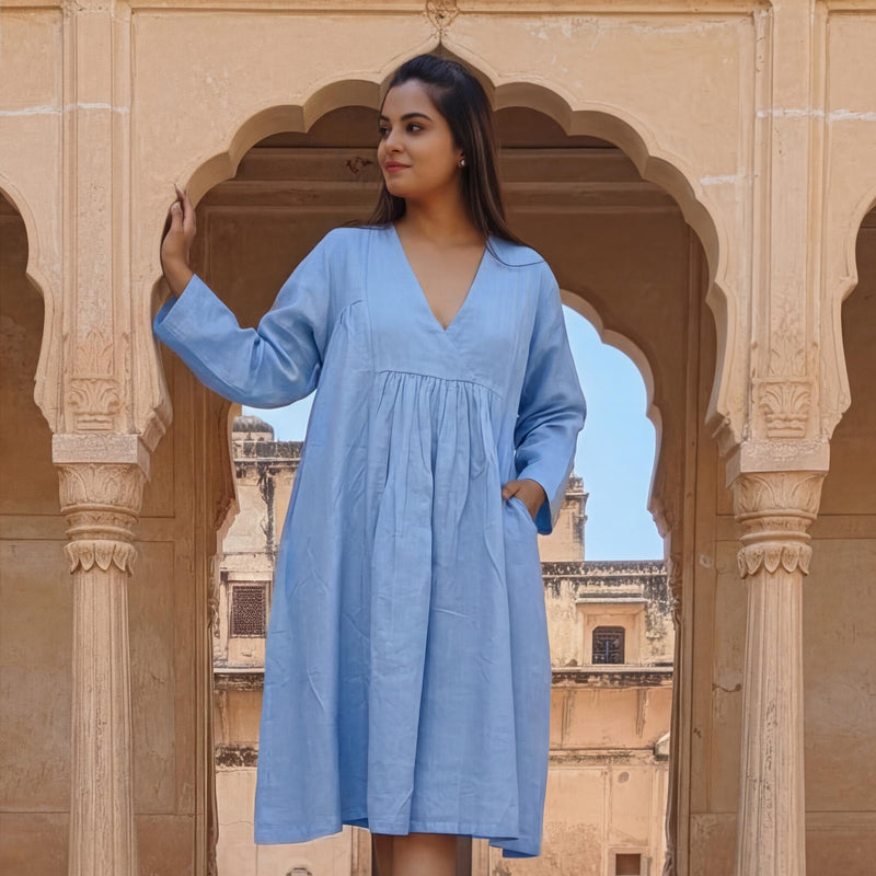 Long Sleeve Linen A-Line Dress, photo 2