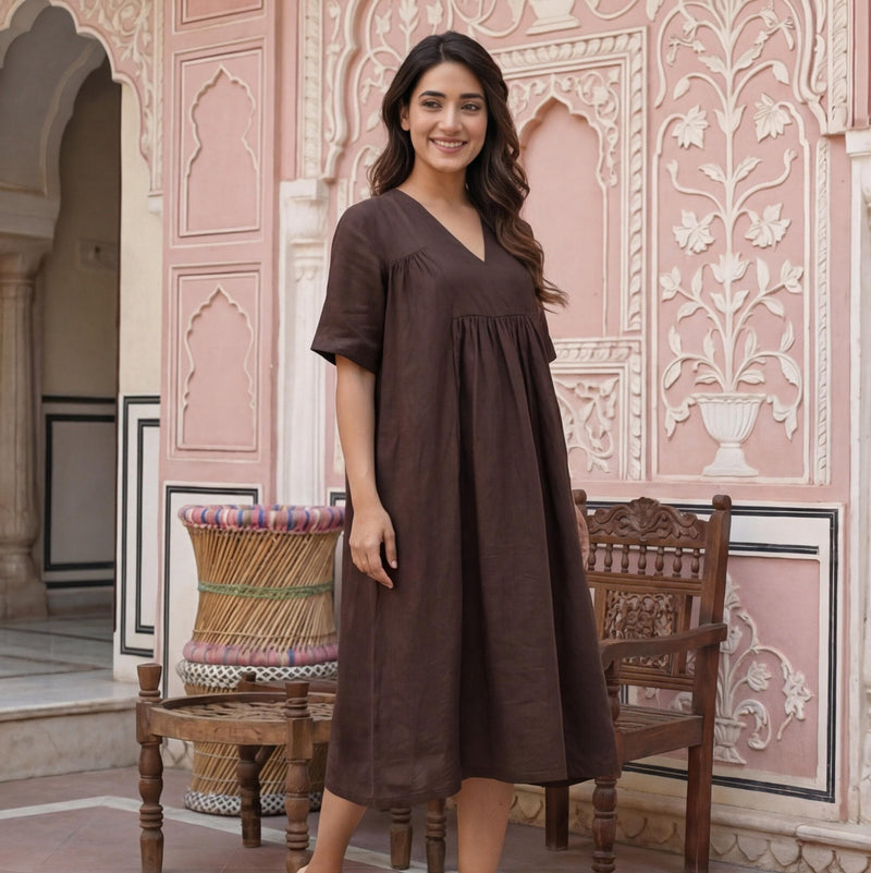 Linen A-Line Dress with Empire Waist, photo 2