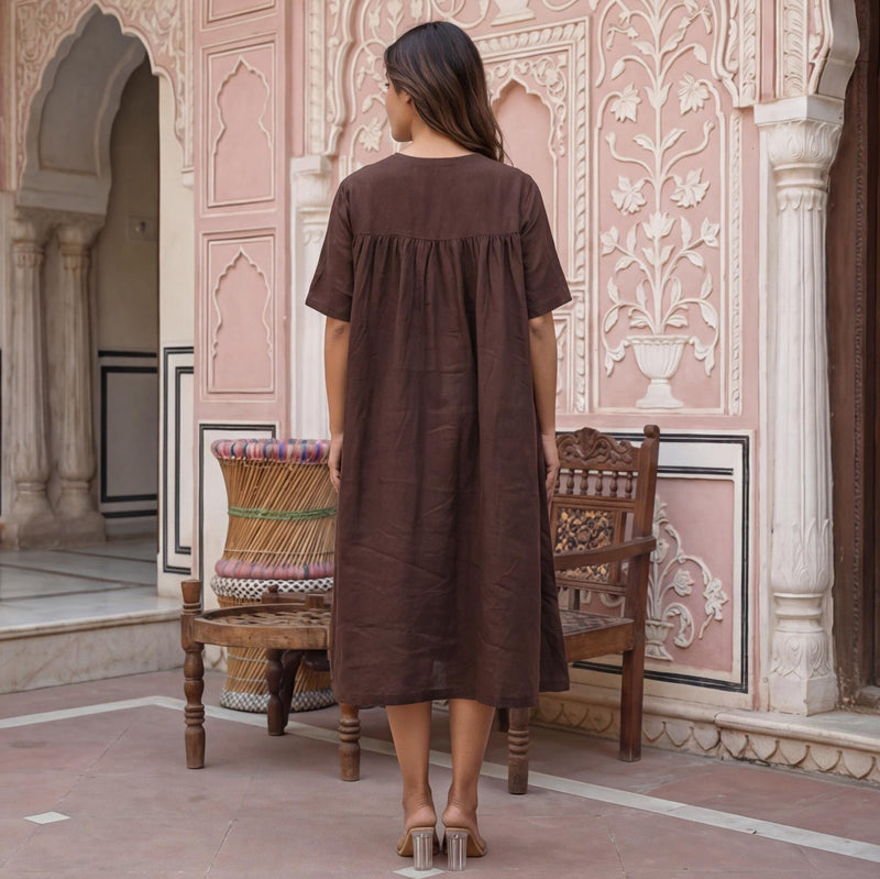Linen A-Line Dress with Empire Waist, photo 3