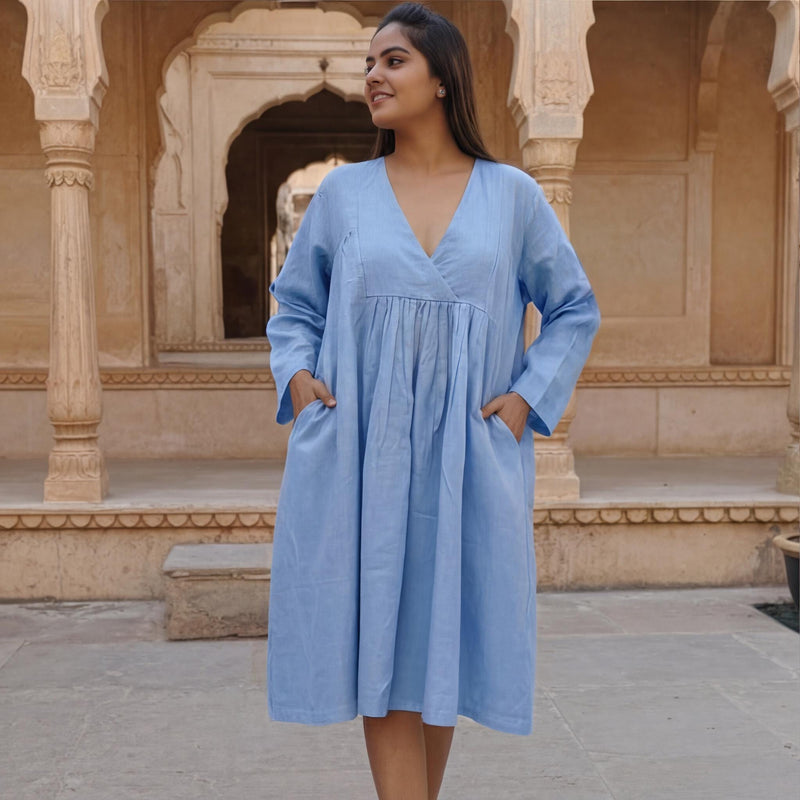 Long Sleeve Linen A-Line Dress, photo 3