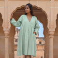 Long Sleeve Linen Dress, Loose Oversize Linen tunic, Plus size Clothing, Casual Summer Dress