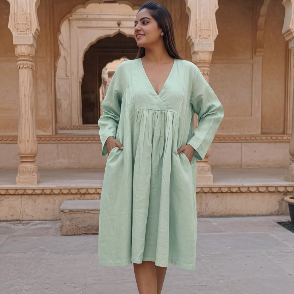 Long Sleeve Linen Dress, Loose Oversize Linen tunic, Plus size Clothing, Casual Summer Dress