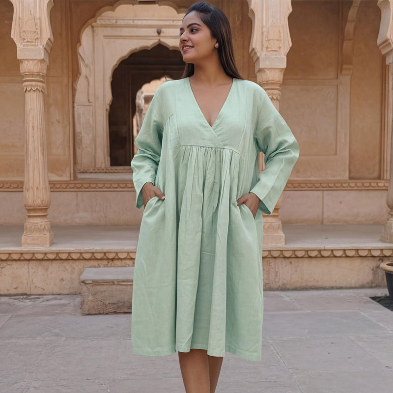 Long Sleeve Linen Dress, Oversized Fit, photo 4