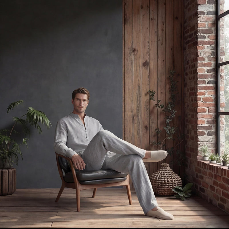 Mens Linen Shirt, Mens Summer Shirt, Natural Fabric Shirt, Men Linen Resort Wear - Mens Linen Button Up Shirt