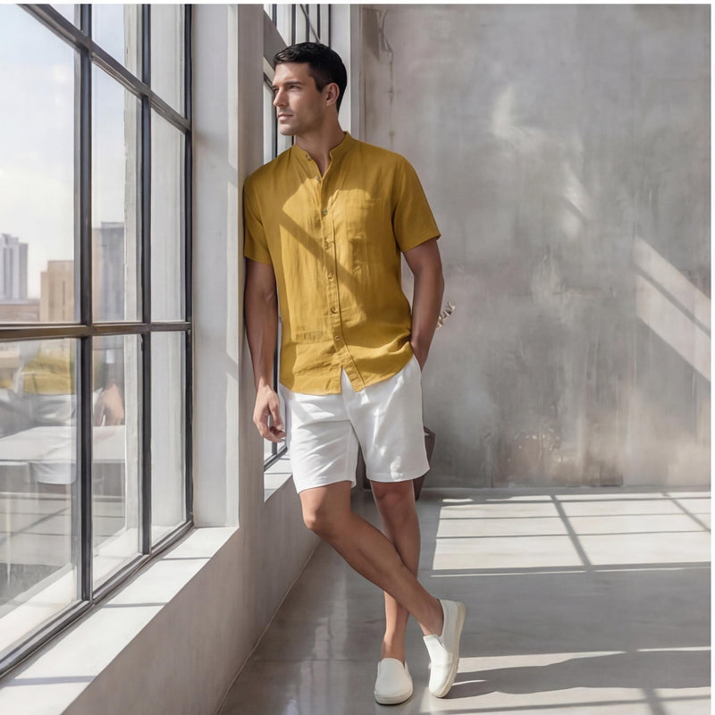 Men's Oversized Short Sleeve Linen Shirt, photo 2