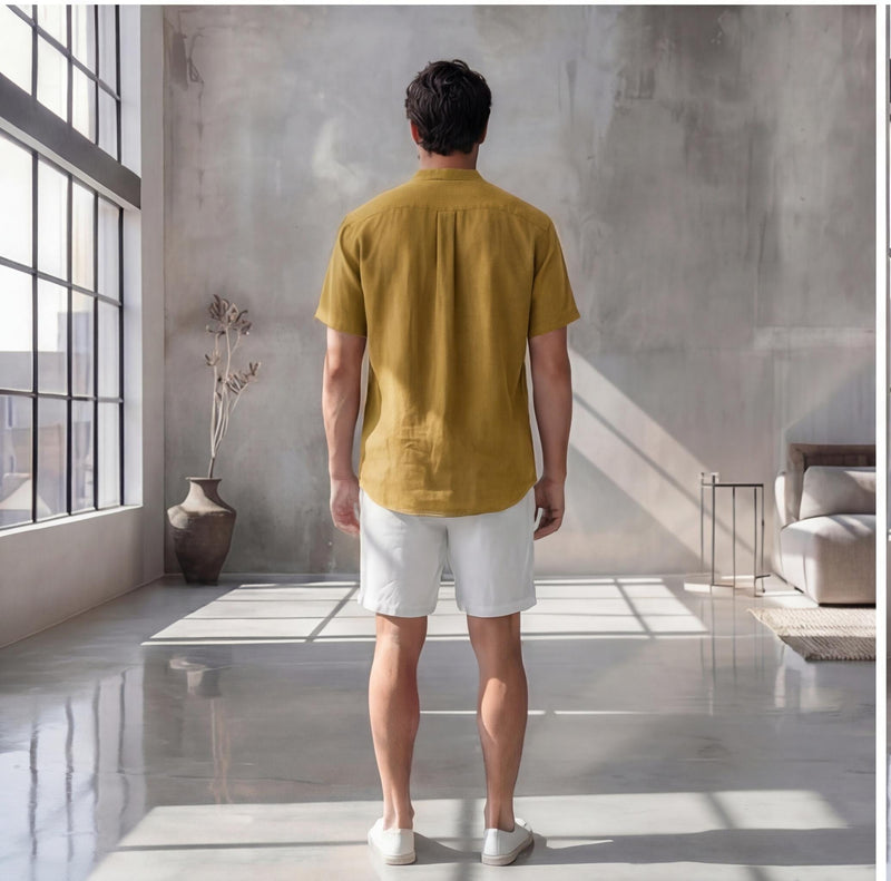 Men's Oversized Short Sleeve Linen Shirt, photo 4