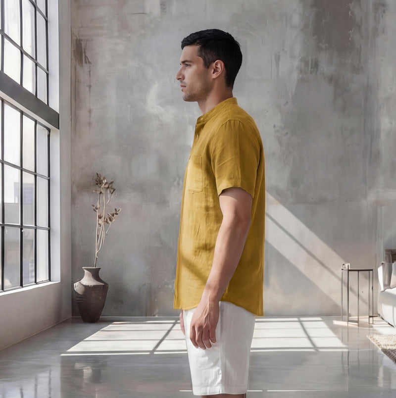 Men's Oversized Short Sleeve Linen Shirt, photo 3