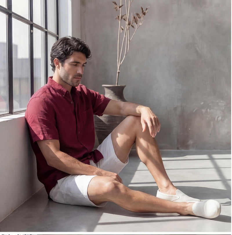 Men's Short Sleeve Linen Resort Wear Shirt, photo 3