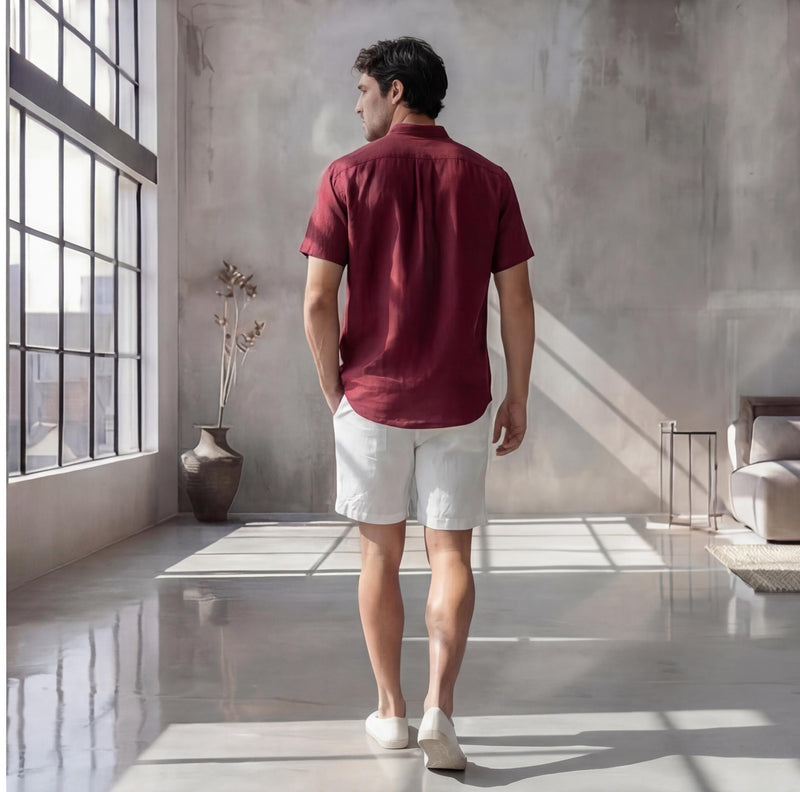 Men's Short Sleeve Linen Resort Wear Shirt, photo 4