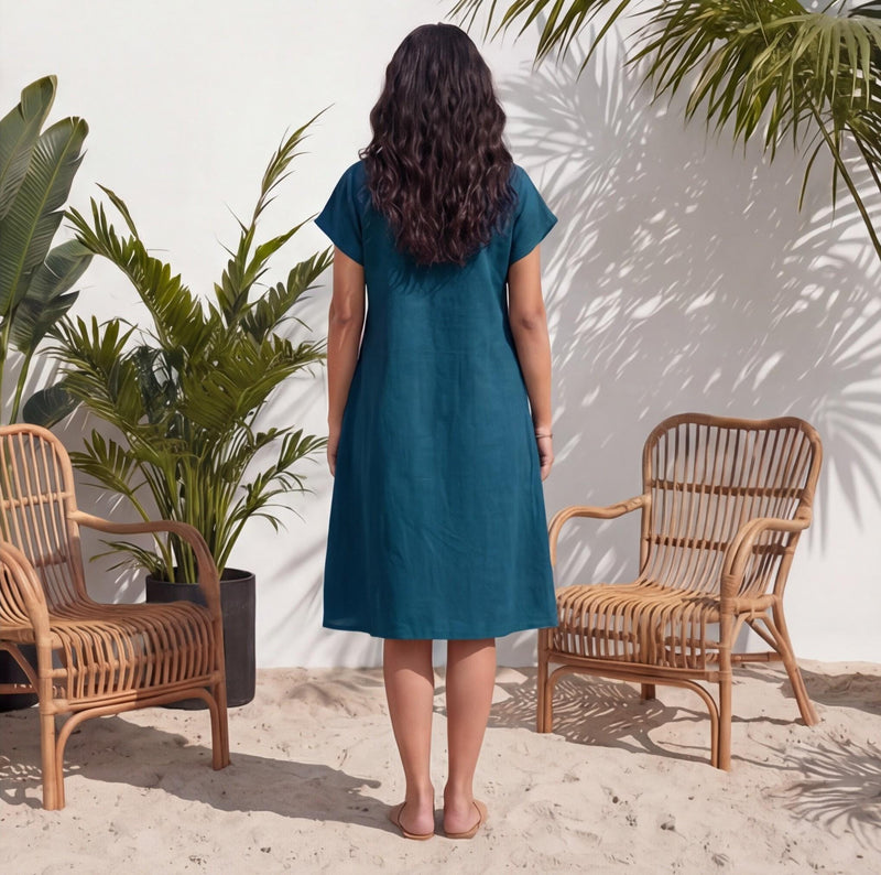 Washed Linen Tunic, Long Linen Shirt Dress, Summer linen tunic dress with pockets, Linen Clothing for Woman