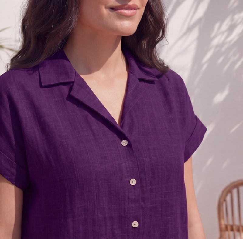 Linen Relaxed Fit Button Down Midi Dress, photo 2