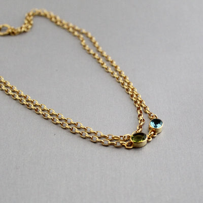 Colourful Crystal Necklace, Gold Gemstone Pendant, photo 4