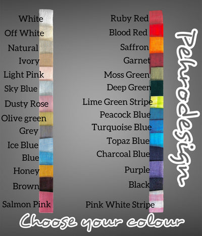 Linen Knee Length Party Dress, Circle Skirt: Pehrodesign choose your colour chart, shade names in two columns