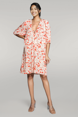 Deep V Neck Nursing Friendly Loose Soft Printed Dress