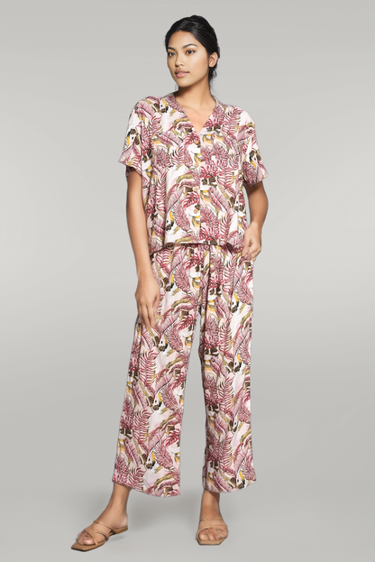 Trending leaf Print Pj set, Bridesmaid wedding loungewear set