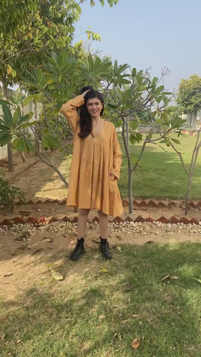 Cottagecore Linen Midi Dress: product video