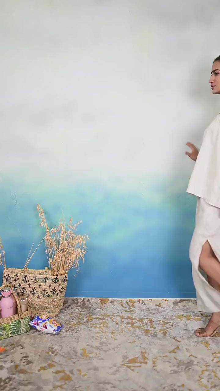 Linen Maxi Skirt: Elastic Waist, Side Slit, Plus Size