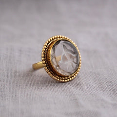Brown Intaglio Ring, Brown Gemstone Ring